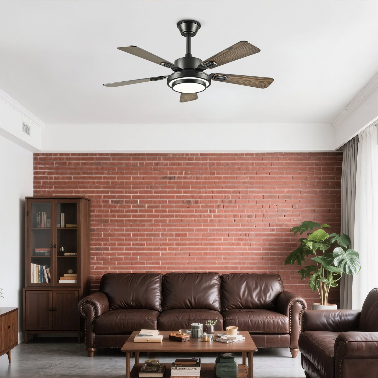 42" Matte Black Ceiling Fan with Dimmable LED Light - view 4