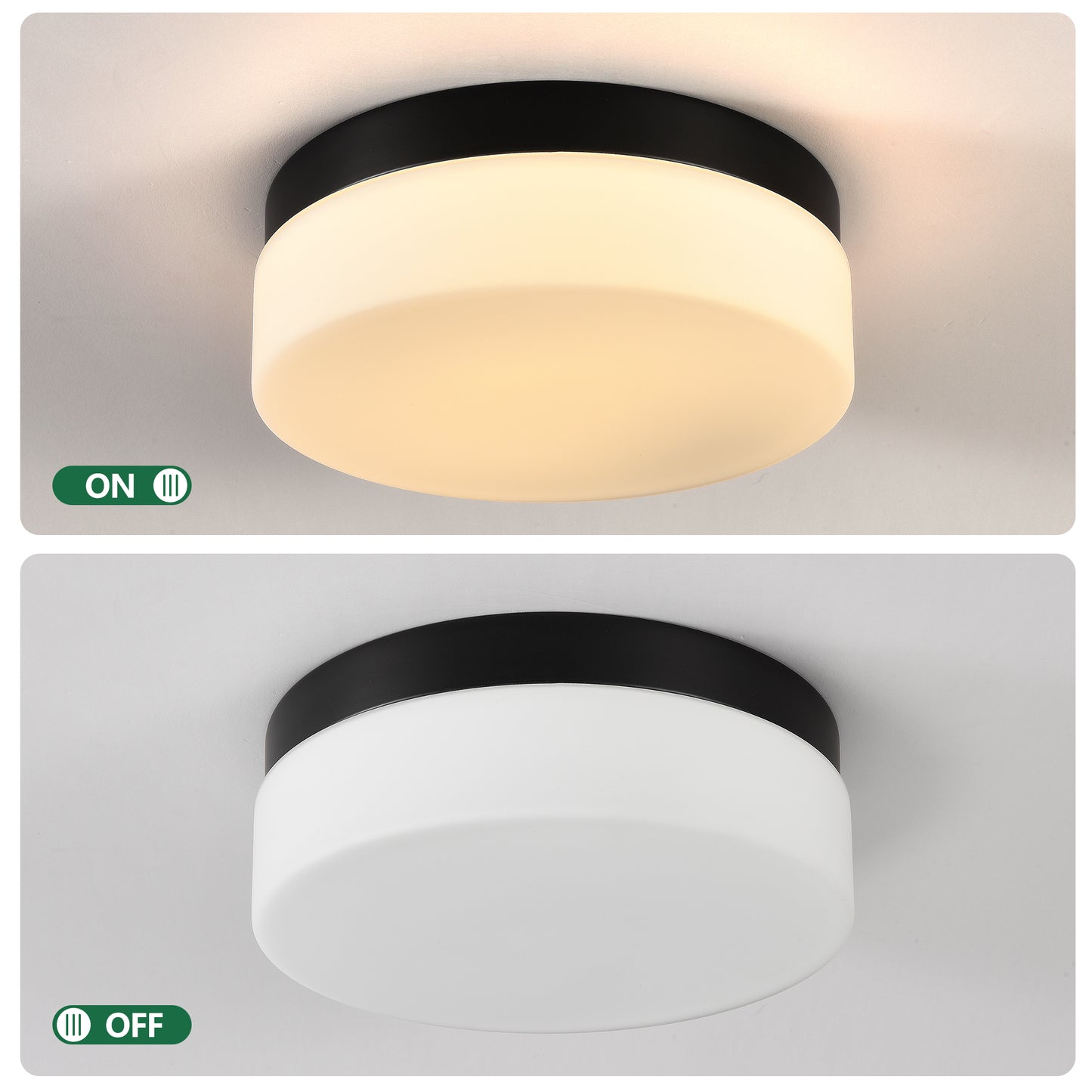 12" Black Round LED Flush Mount Ceiling Light - view 5