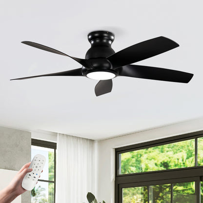 56" Matte Black 5-Blade Ceiling Fan with Remote - view 2