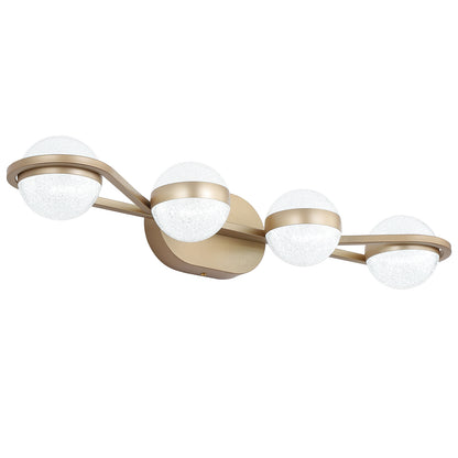 28" 4-Light Gold LED Vanity Light with Crystal Sand Shades - view 9