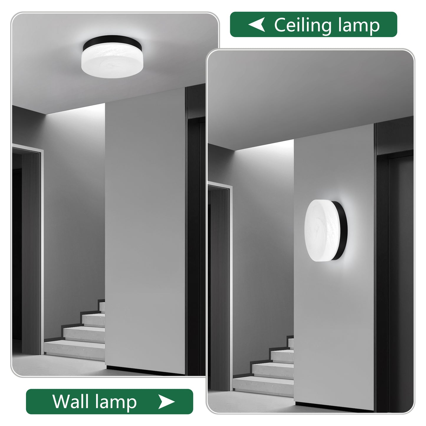12" Black Round LED Flush Mount Ceiling Light - view 5