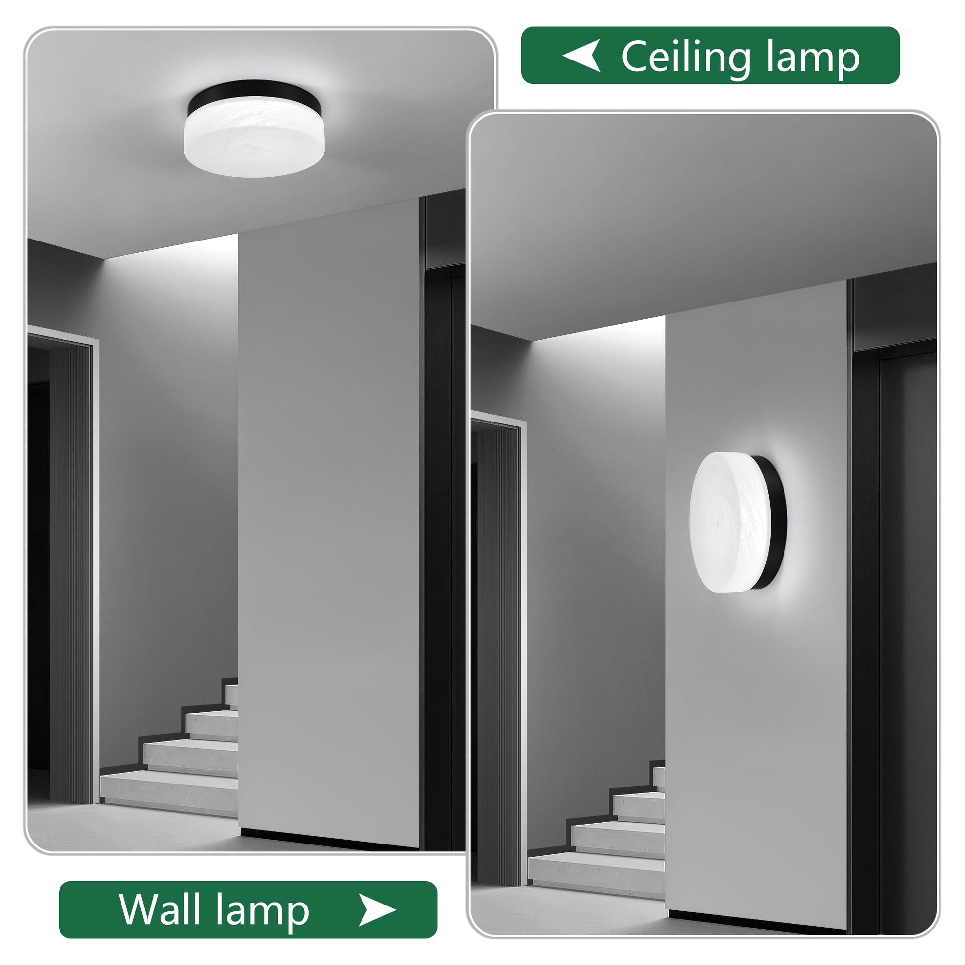 12" Black Round LED Flush Mount Ceiling Light - view 5