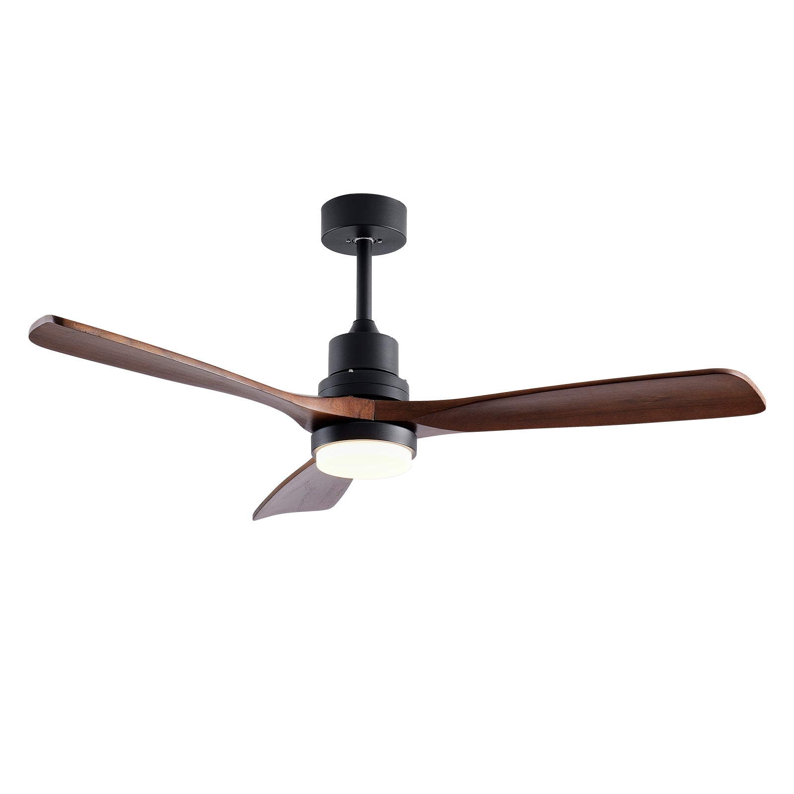 52" Black & Walnut Wood Ceiling Fan with Remote - view 9