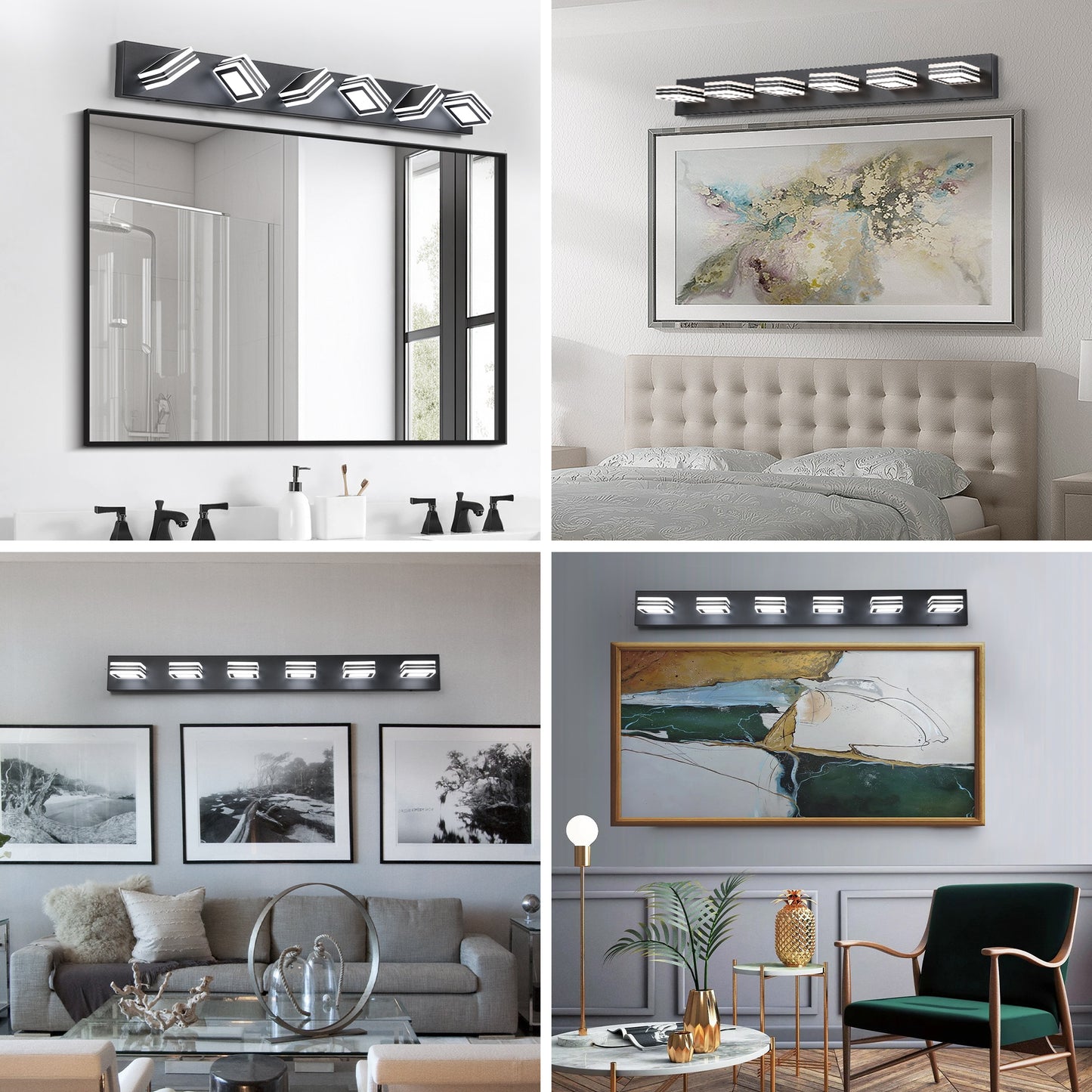 40" 6-Light Modern Black LED Vanity Light - view 4