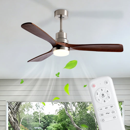 52" Brushed Nickel 3-Blade Ceiling Fan with Remote