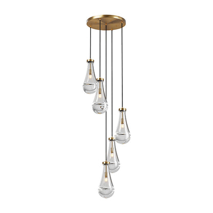 5-Light Brass Cluster Pendant Chandelier - view 13