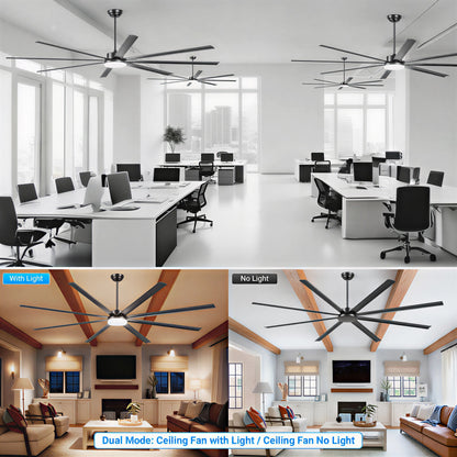 96" Black Industrial Ceiling Fan with Remote - view 3