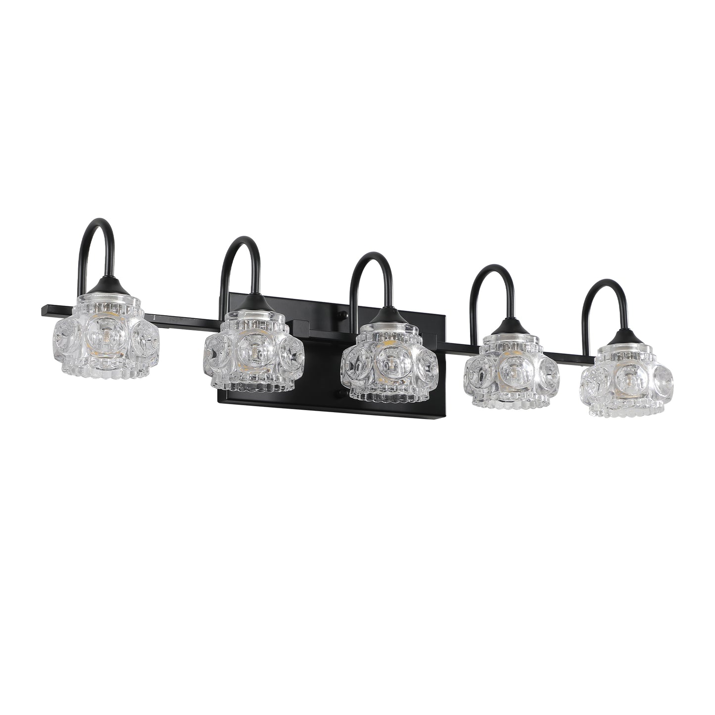 29" Retro 5-Light Black Crystal Vanity Wall Light - view 8