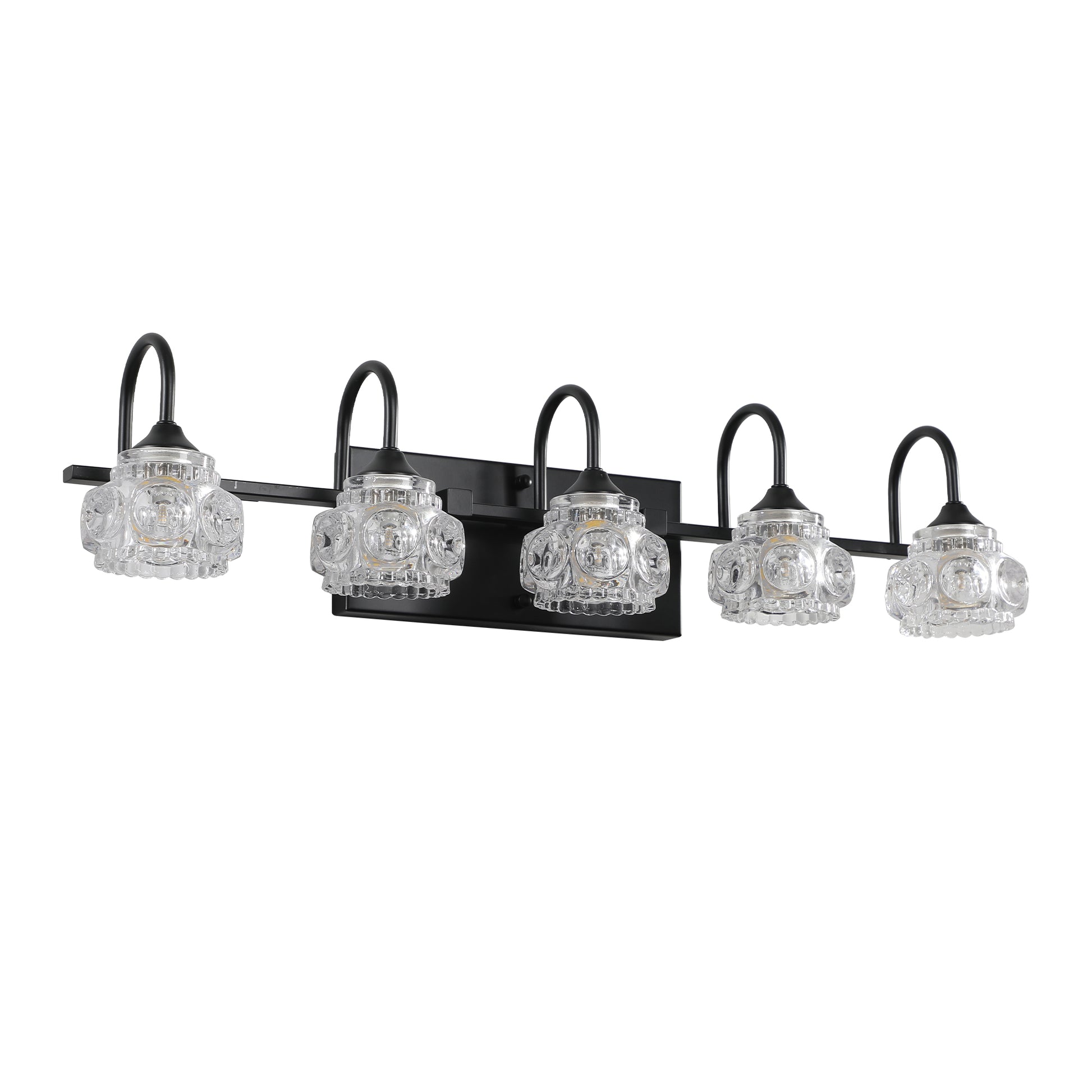 29" Retro 5-Light Black Crystal Vanity Wall Light - view 8
