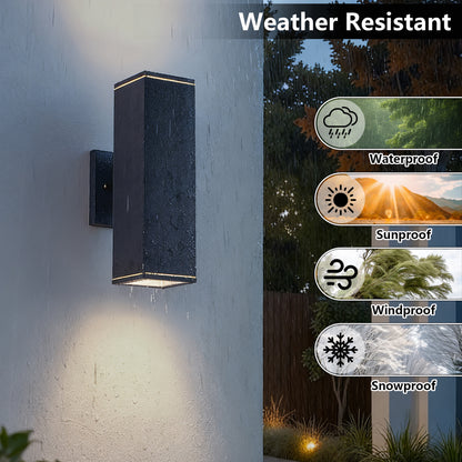 12" Black Up & Down Outdoor Wall Light, Set of 2 - view 3
