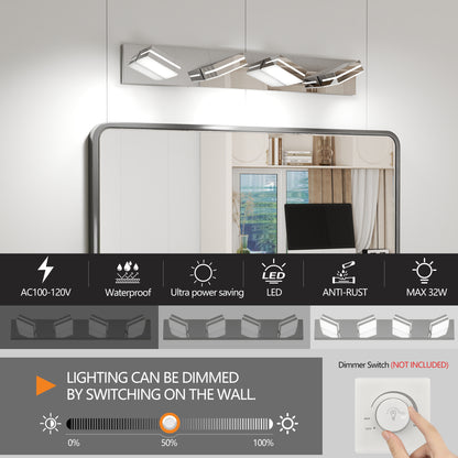 4-Light Modern Chrome LED Vanity Wall Light - view 5