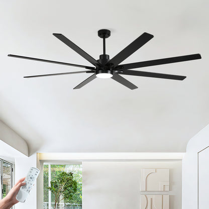 84" Matte Black Plywood Ceiling Fan with Dimmable LED - view 8