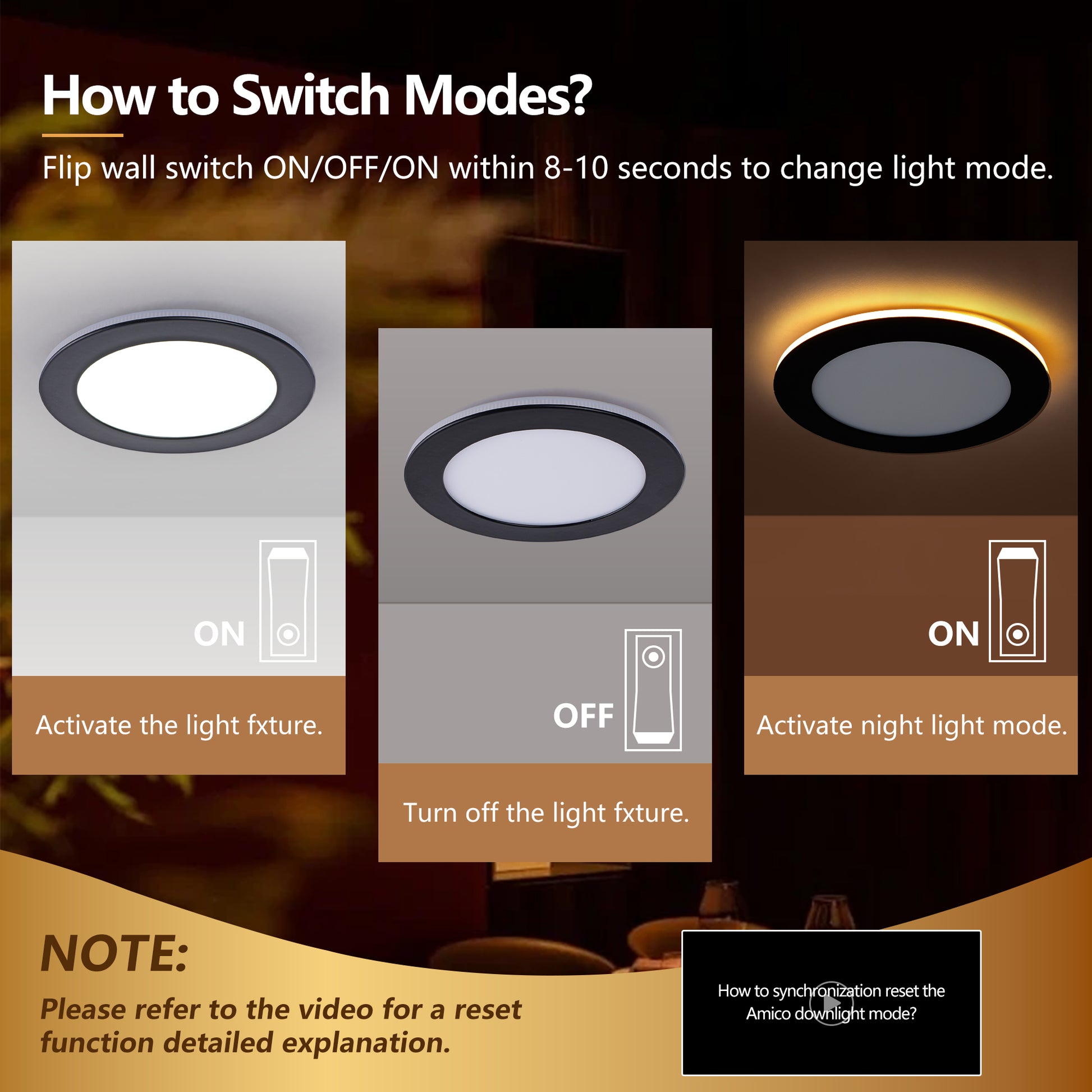 6" Black LED Recessed Ceiling Light, 12-Pack - view 3