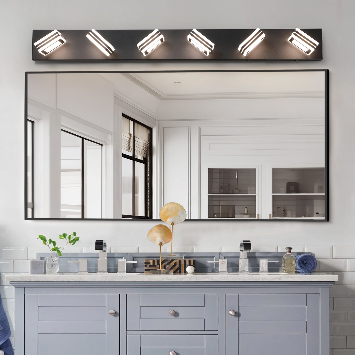 40" 6-Light Modern Black LED Vanity Light - view 3