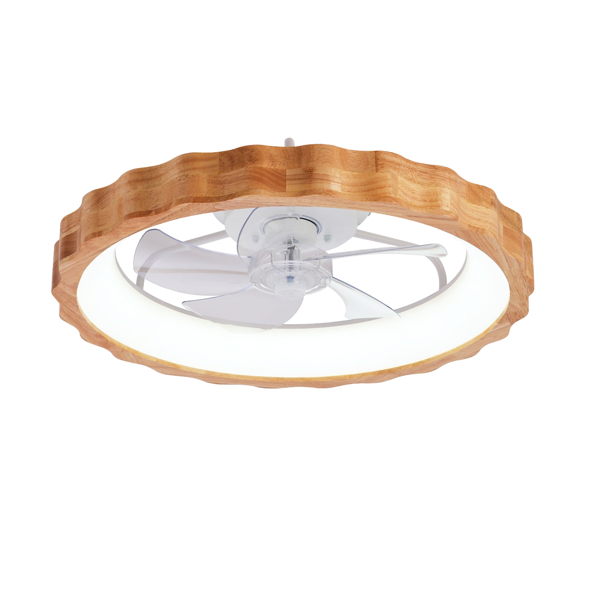 20" Plum Blossom Flush Mount Ceiling Fan with Dimmable LED - view 19