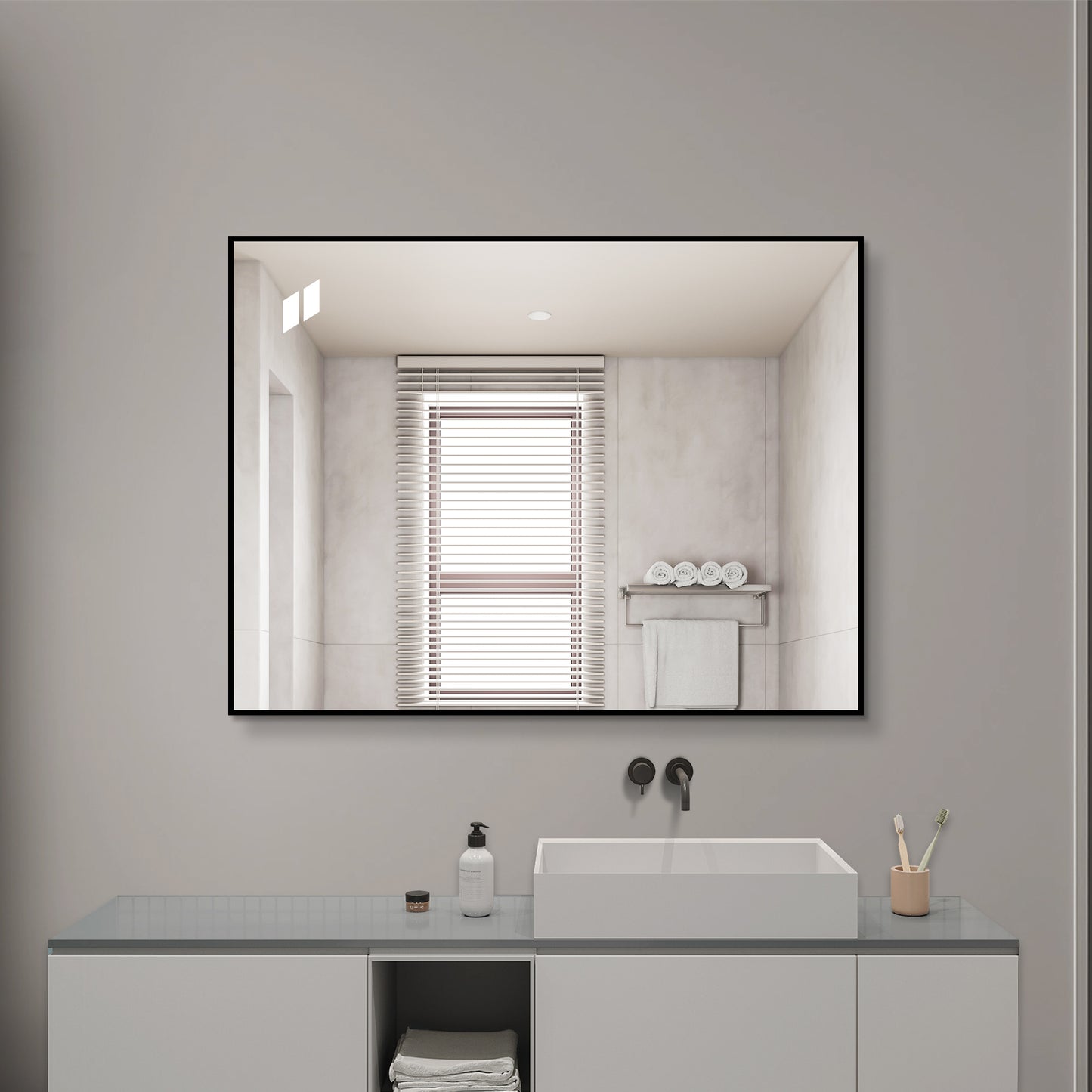 Black Bathroom Mirror