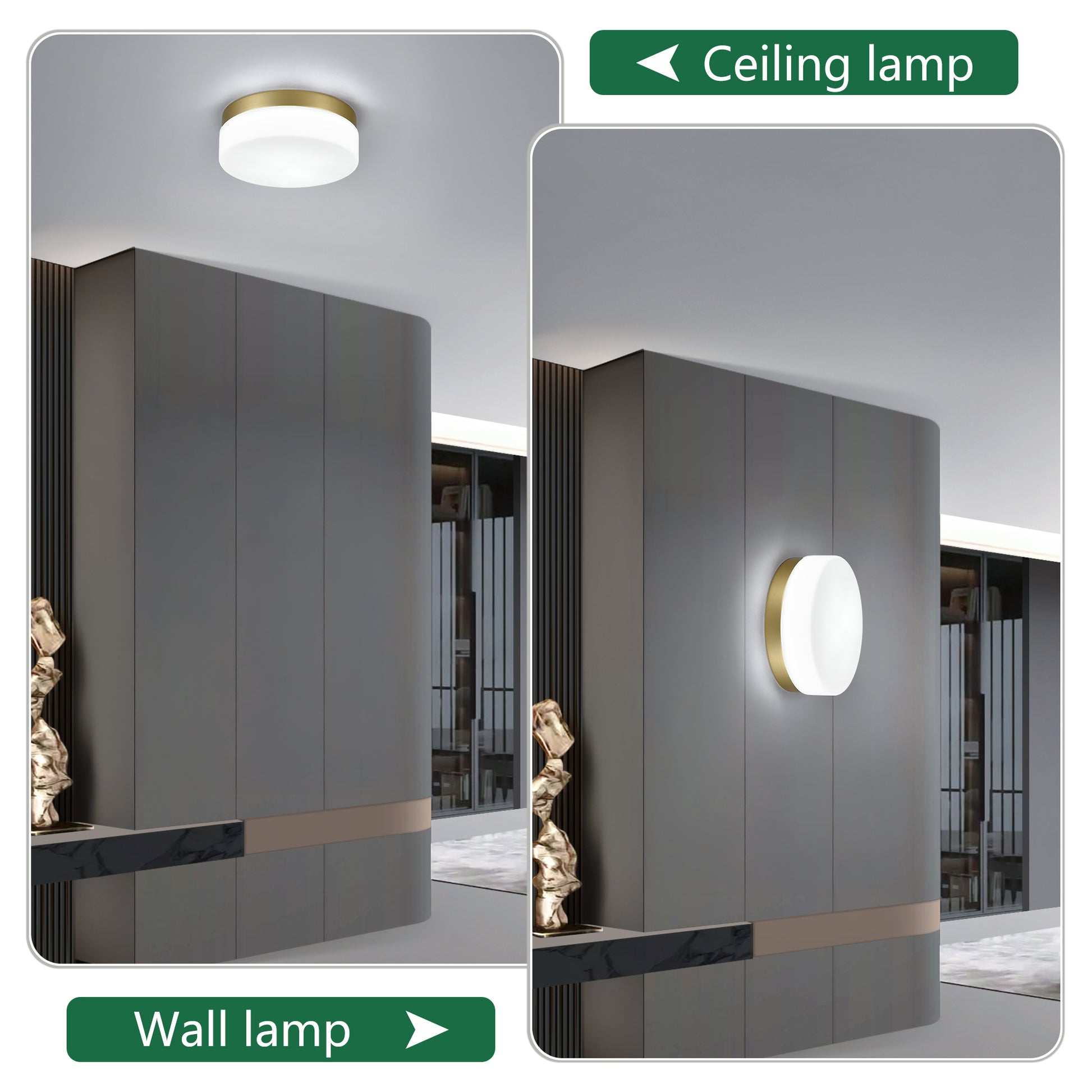 12" Gold LED Flush Mount Ceiling Light - view 5
