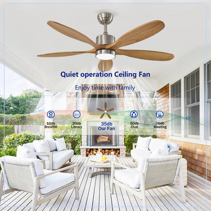 52" Nickel Reversible Ceiling Fan with Light - view 10