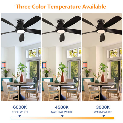 56" Matte Black 5-Blade Ceiling Fan with Remote - view 9