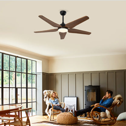 52" Black Brown Reversible Ceiling Fan with Light - view 3