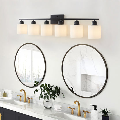 38" 6-Light Matte Black Vanity Light - view 3