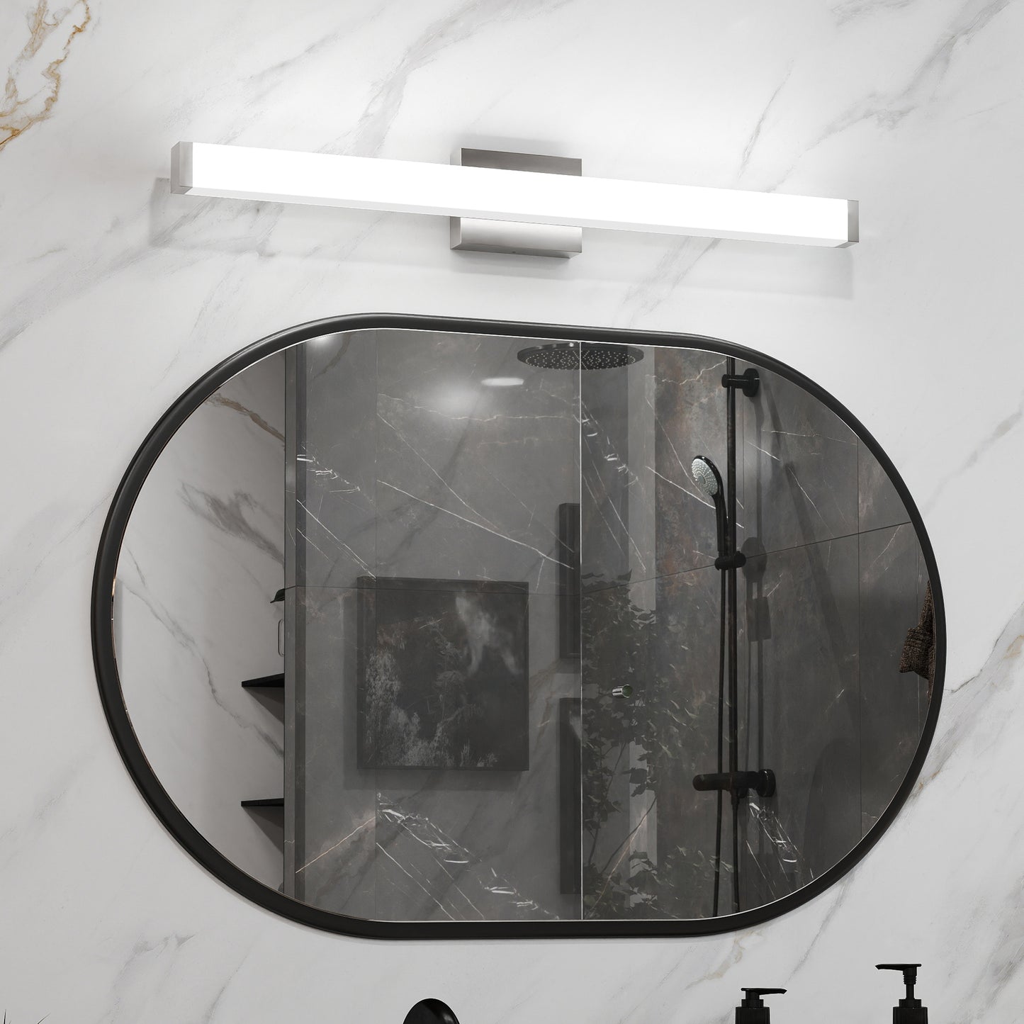 33" Brushed Nickel Square LED Vanity Light