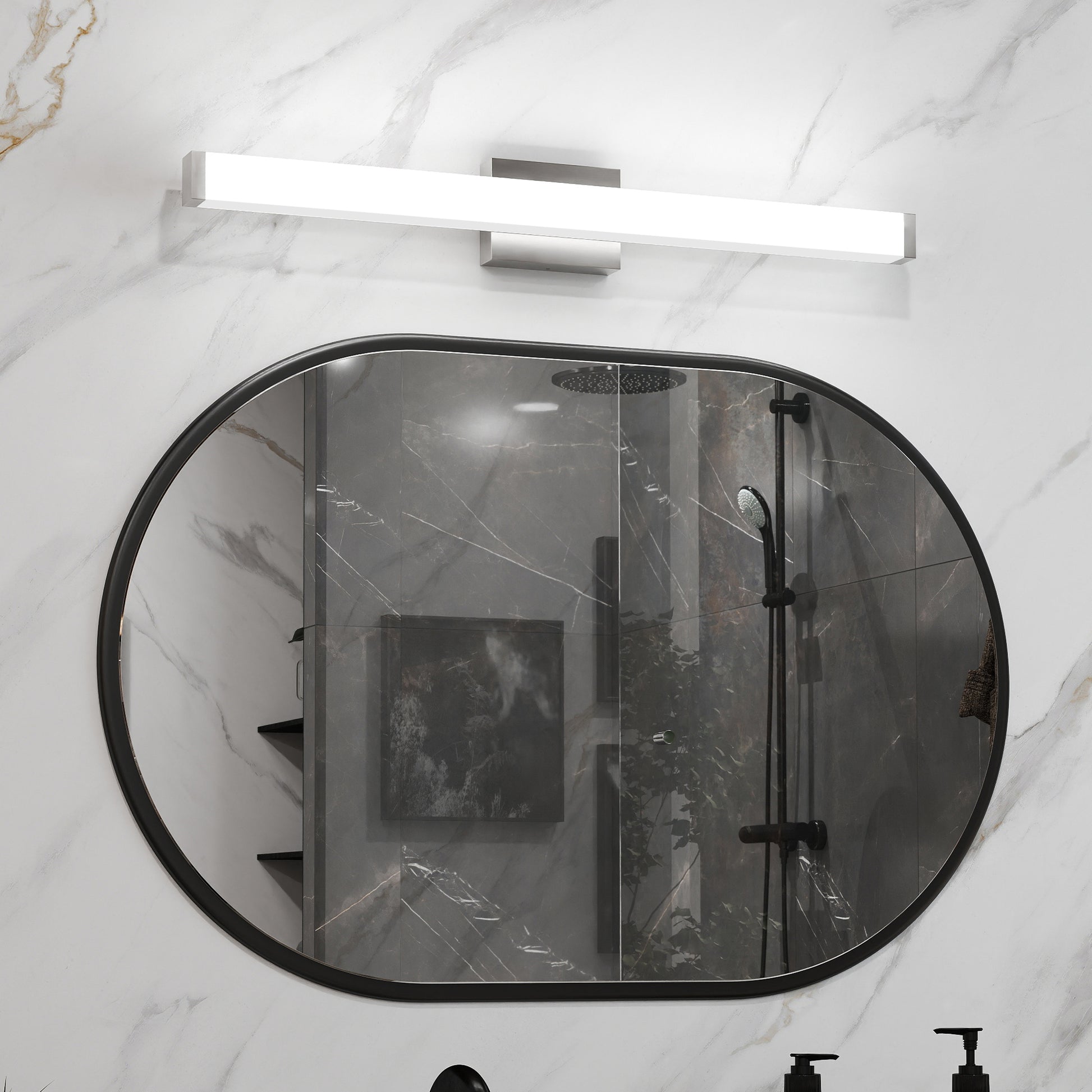 33" Brushed Nickel Square LED Vanity Light