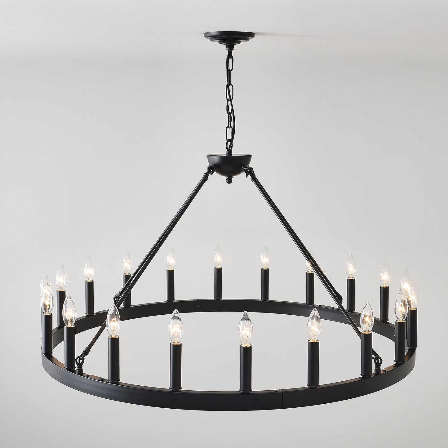 39.4" 20-Light Wagon Wheel Farmhouse Chandelier - view 15