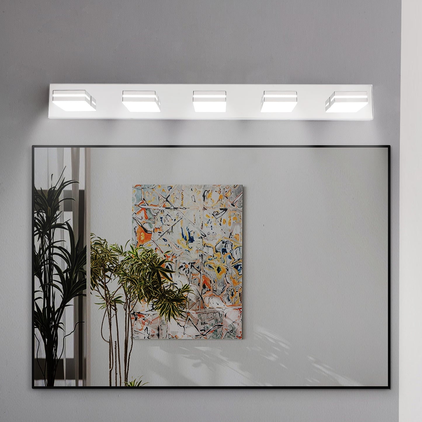 Modern 5-Light Chrome LED Vanity Light - view 5