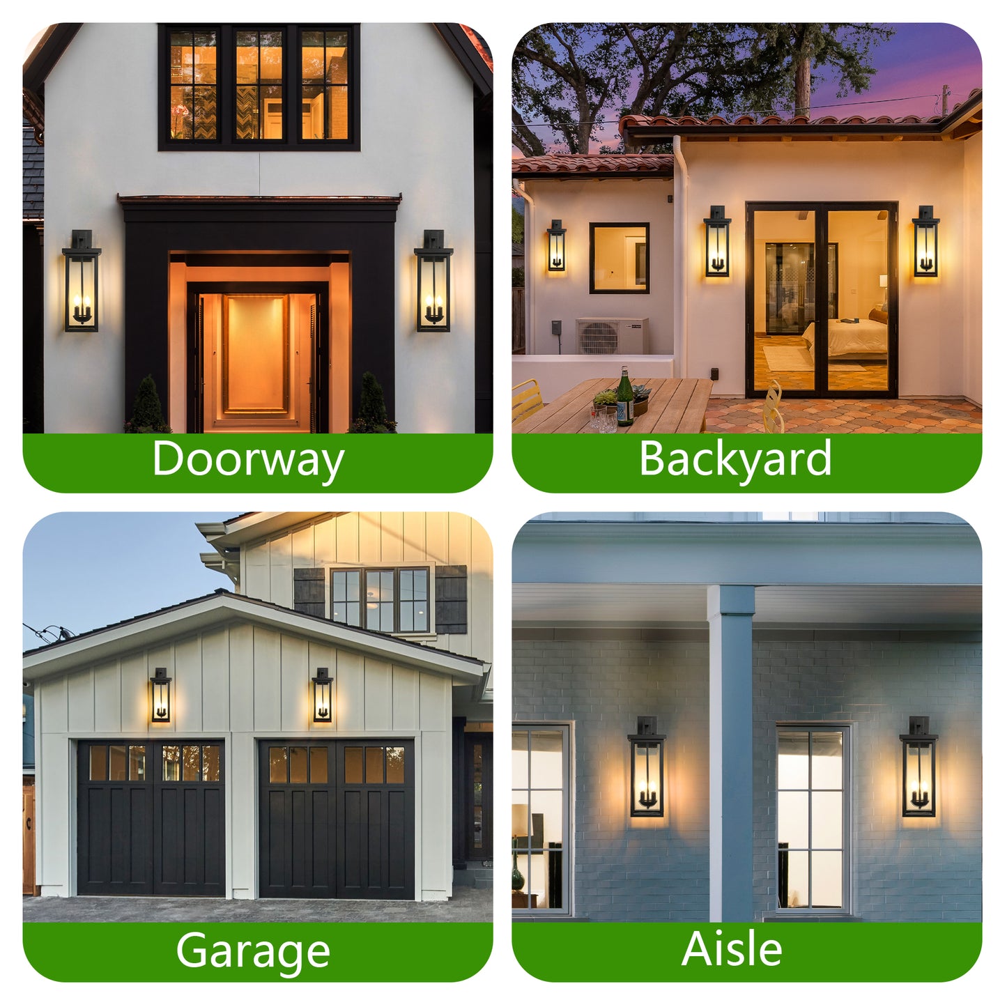 22" Matte Black Outdoor Wall Lantern with Dusk to Dawn Sensor - view 8