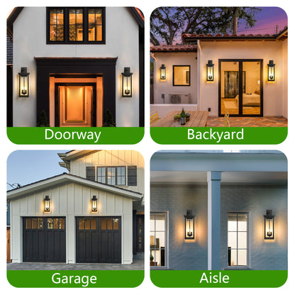 22" Matte Black Outdoor Wall Lantern with Dusk to Dawn Sensor - view 8