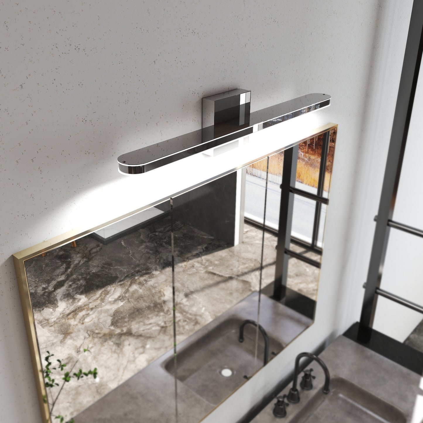 24" Chrome Vanity Wall Light with Dimmable LED - view 4