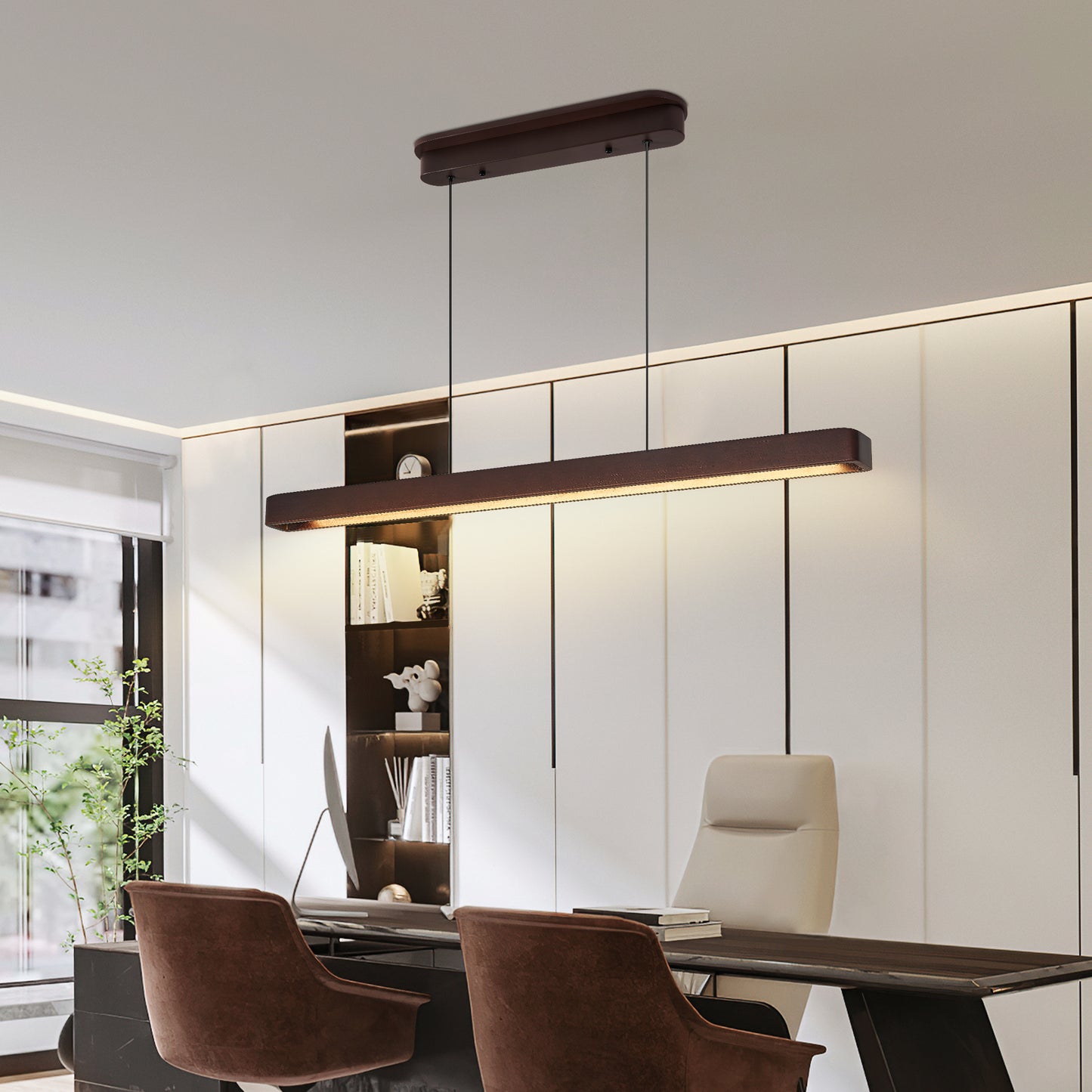 39" Walnut Wood LED Pendant Light - view 3