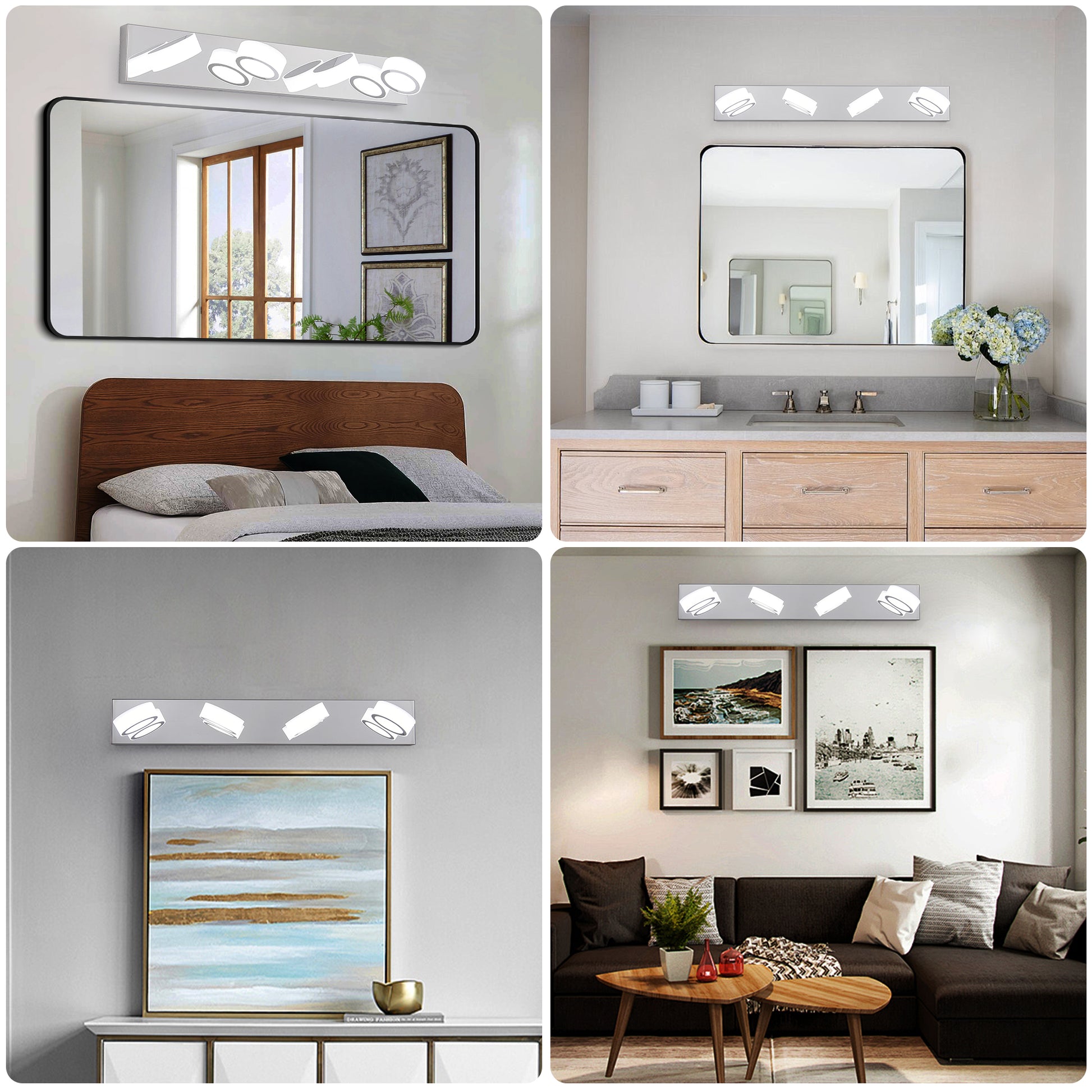 29" Modern 4-Light Chrome LED Vanity Light - view 5