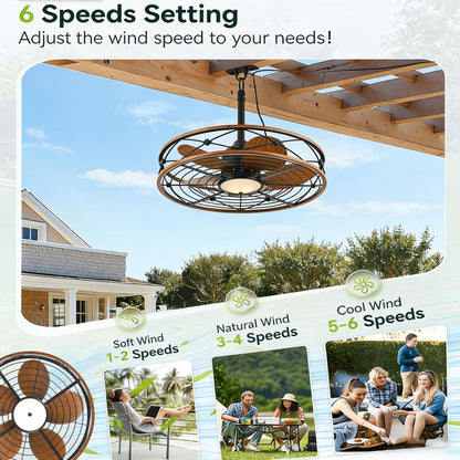 20" Matte Black Outdoor Ceiling Fan with Light and Remote - view 11
