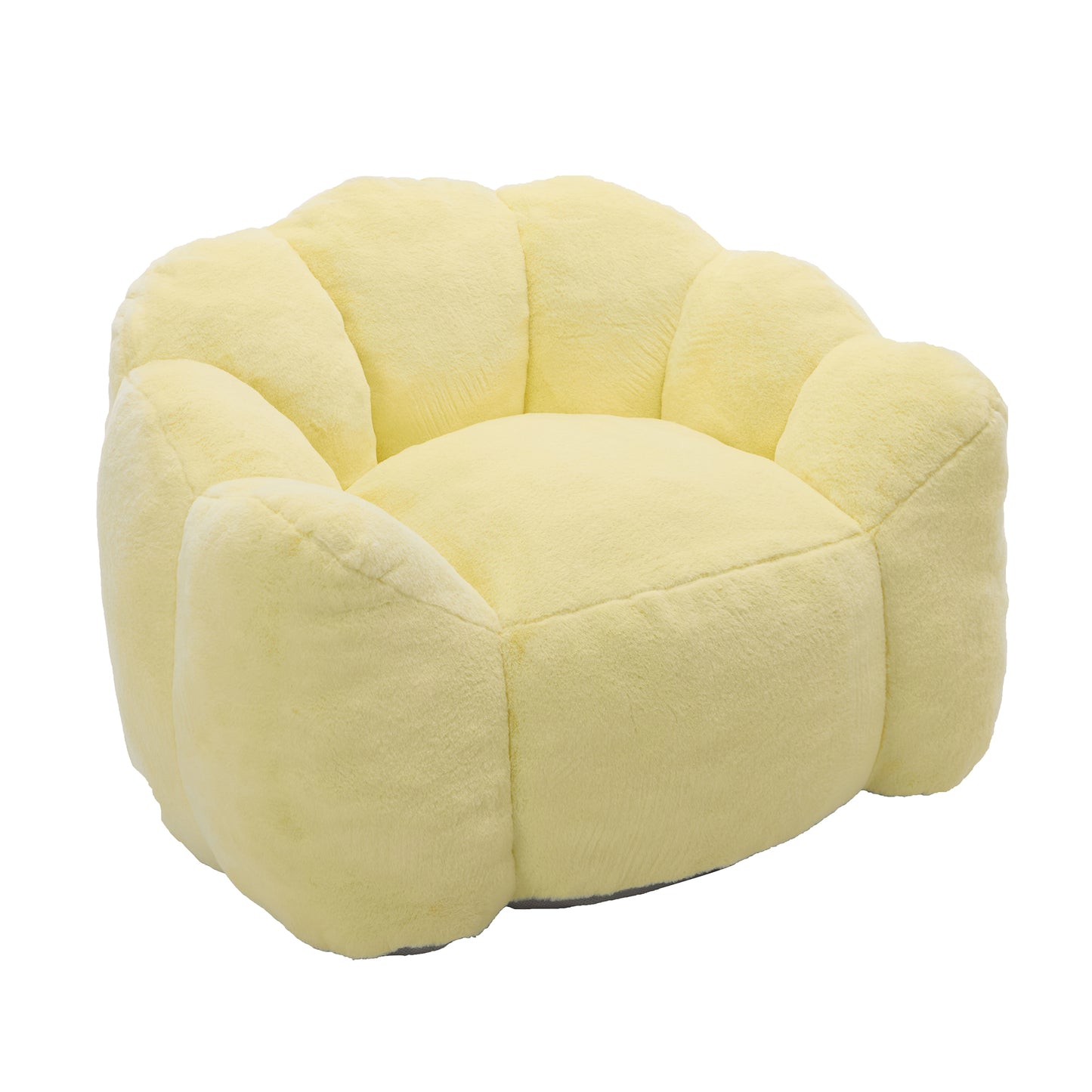 Lotus Faux Fur Bean Bag Sofa – Yellow