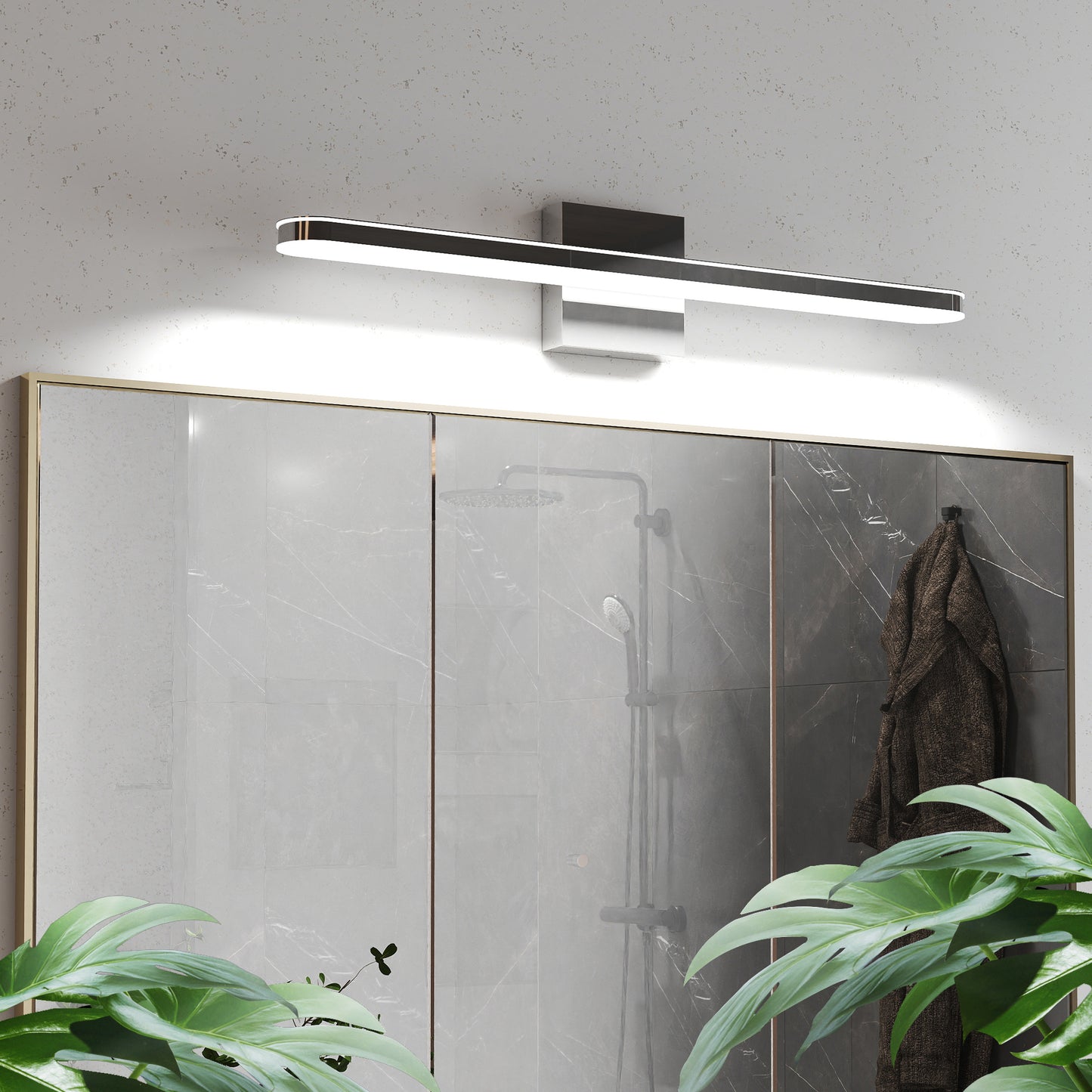 24" Chrome Vanity Wall Light with Dimmable LED