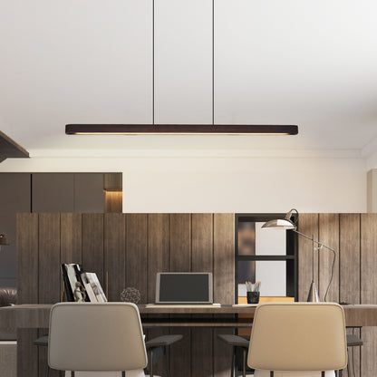51" Walnut Wood Modern LED Pendant Light - view 5