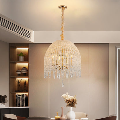 20" 6-Light Gold Crystal Waterfall Chandelier - view 3