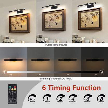 16" Black Battery Operated Picture Light with Remote - view 8