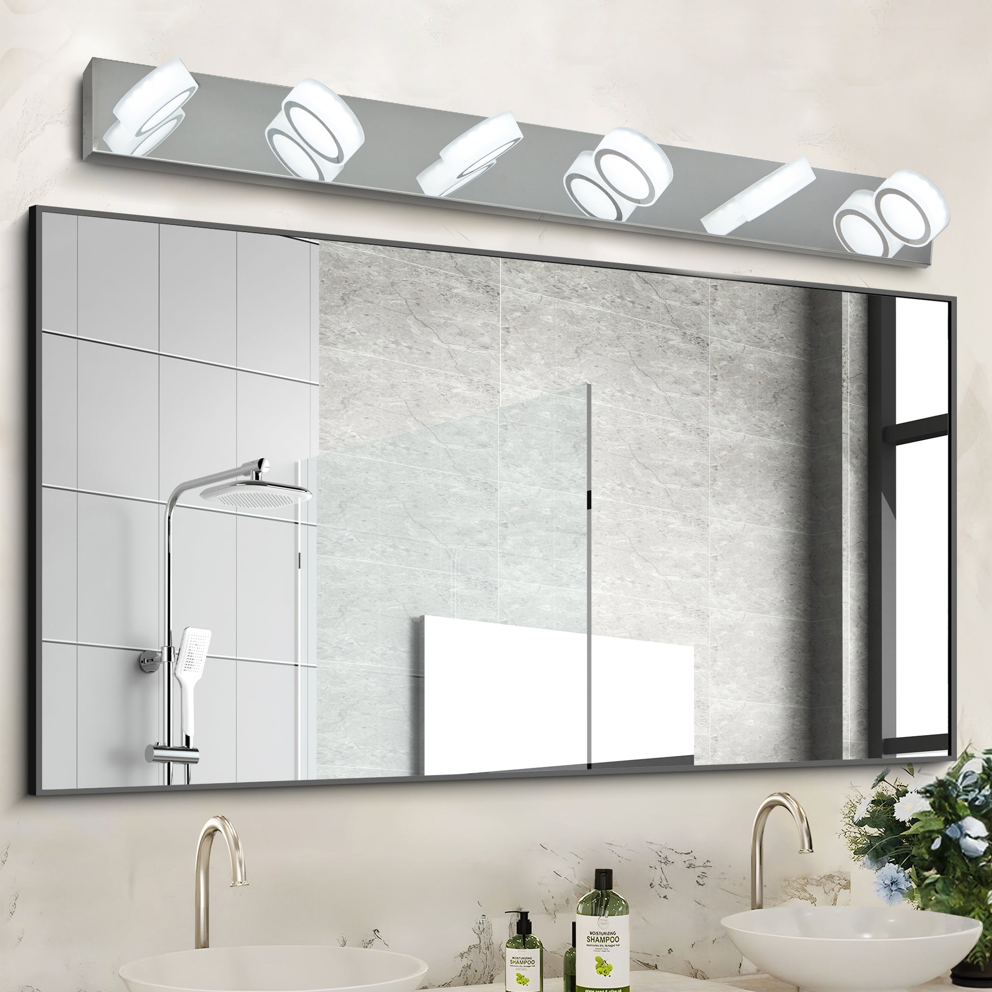 45" 6-Light Chrome LED Vanity Wall Light