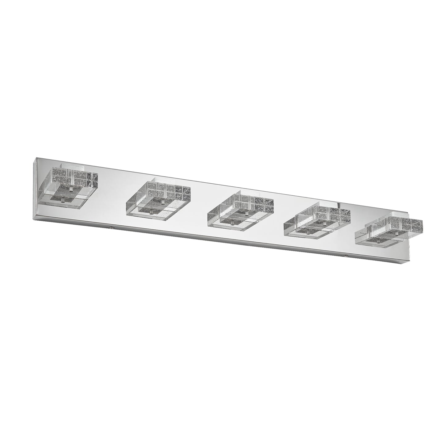 31" 5-Light Chrome LED Vanity Light with Acrylic Shades - view 8