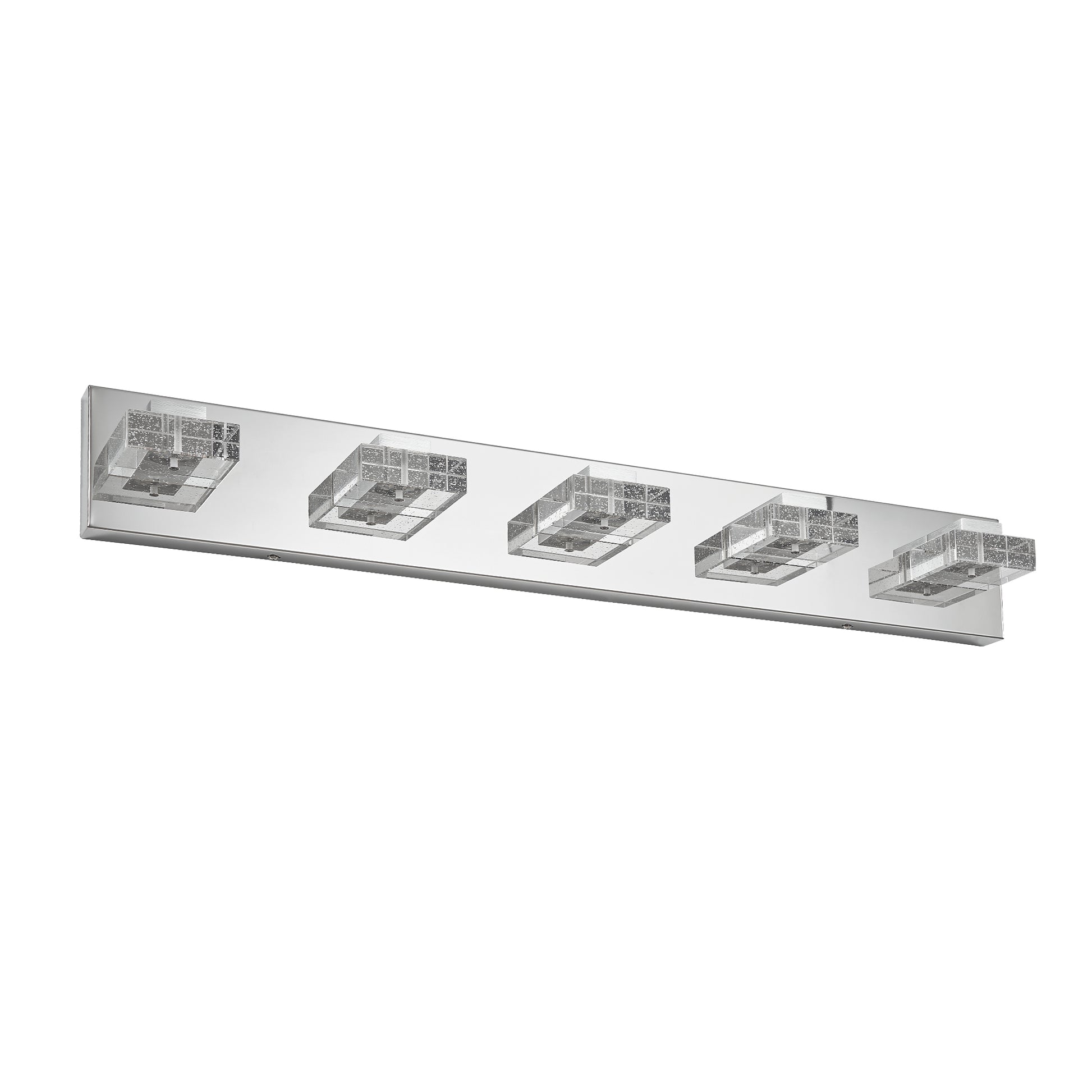 31" 5-Light Chrome LED Vanity Light with Acrylic Shades - view 8