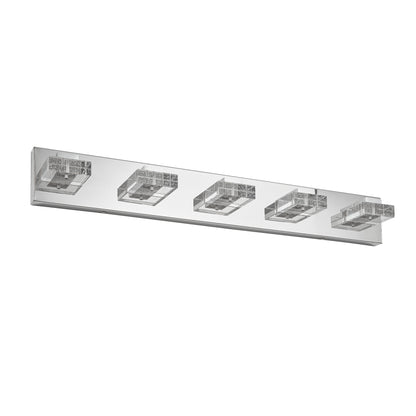 31" 5-Light Chrome LED Vanity Light with Acrylic Shades - view 8