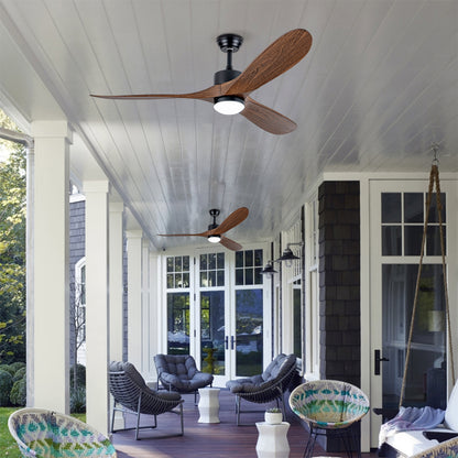 60" Matte Black Ceiling Fan with LED Light - view 6