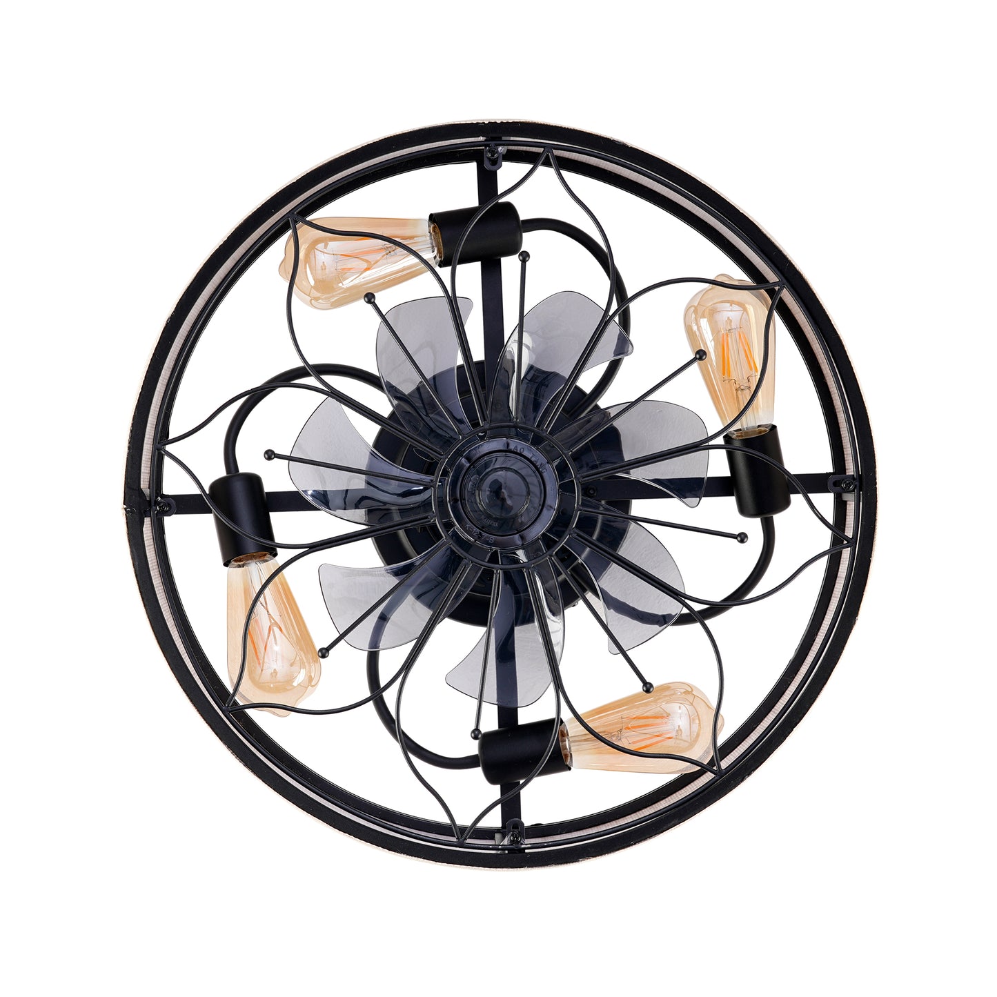 20" Lotus Fabric Farmhouse Bladeless Ceiling Fan with Remote - view 21