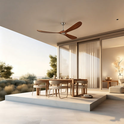 88" Nickel Solid Wood Ceiling Fan with Remote - view 9