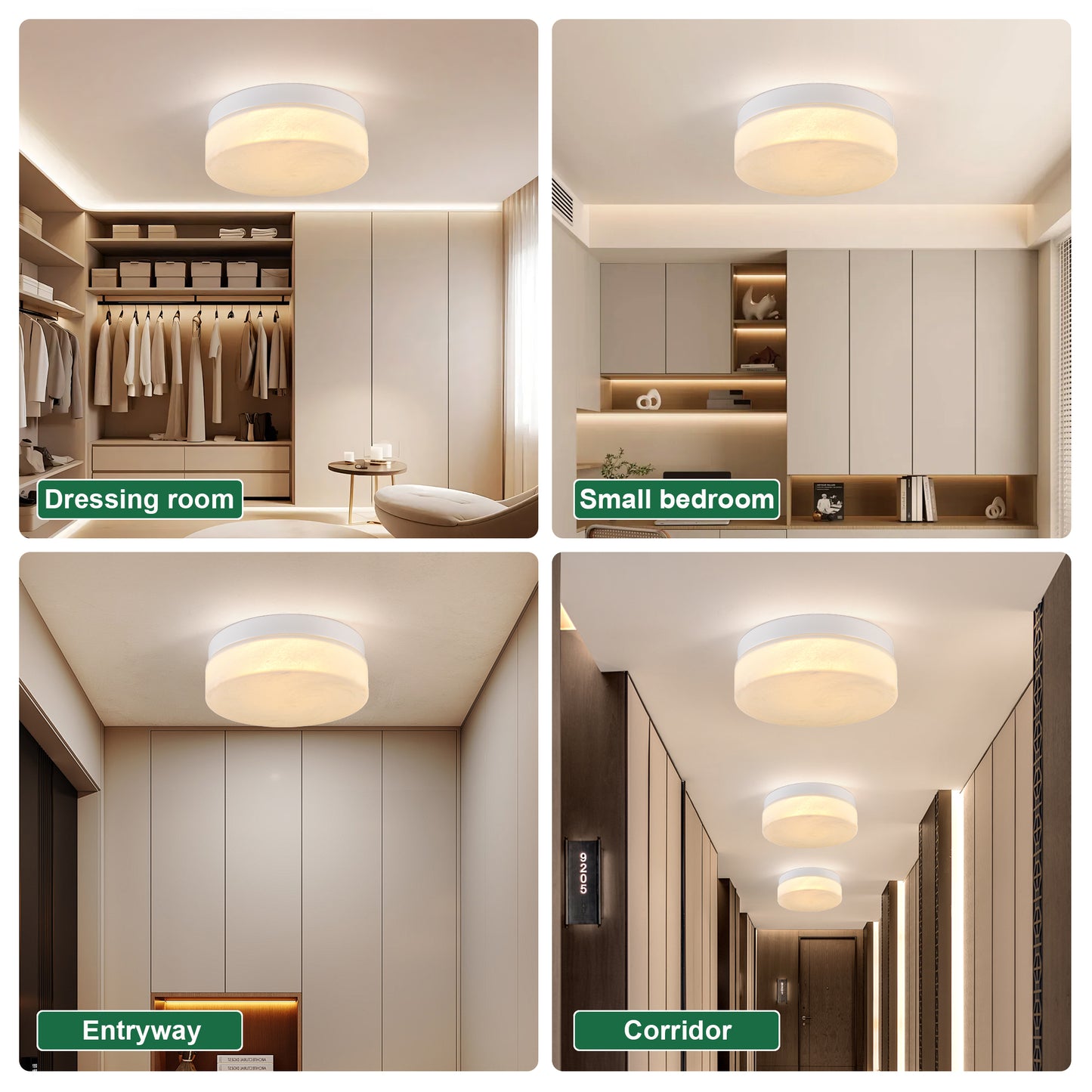 12" White Round LED Flush Mount Ceiling Light - view 3