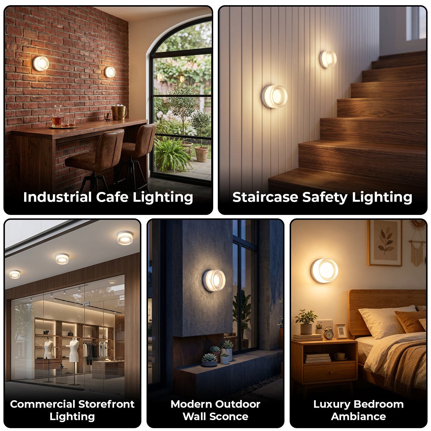 White Round Glass LED Indoor Outdoor Wall Light - view 5