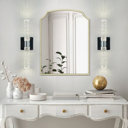2-Light Chrome Bubble Crystal Wall Light, 17"H